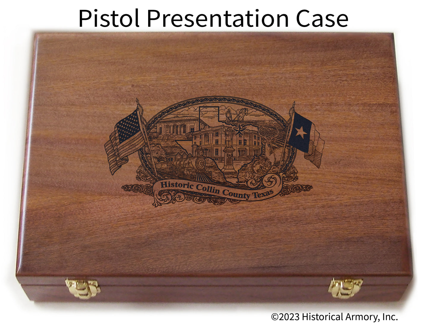 Collin County Texas Engraved .45 Auto Ruger 1911 Presentation Case