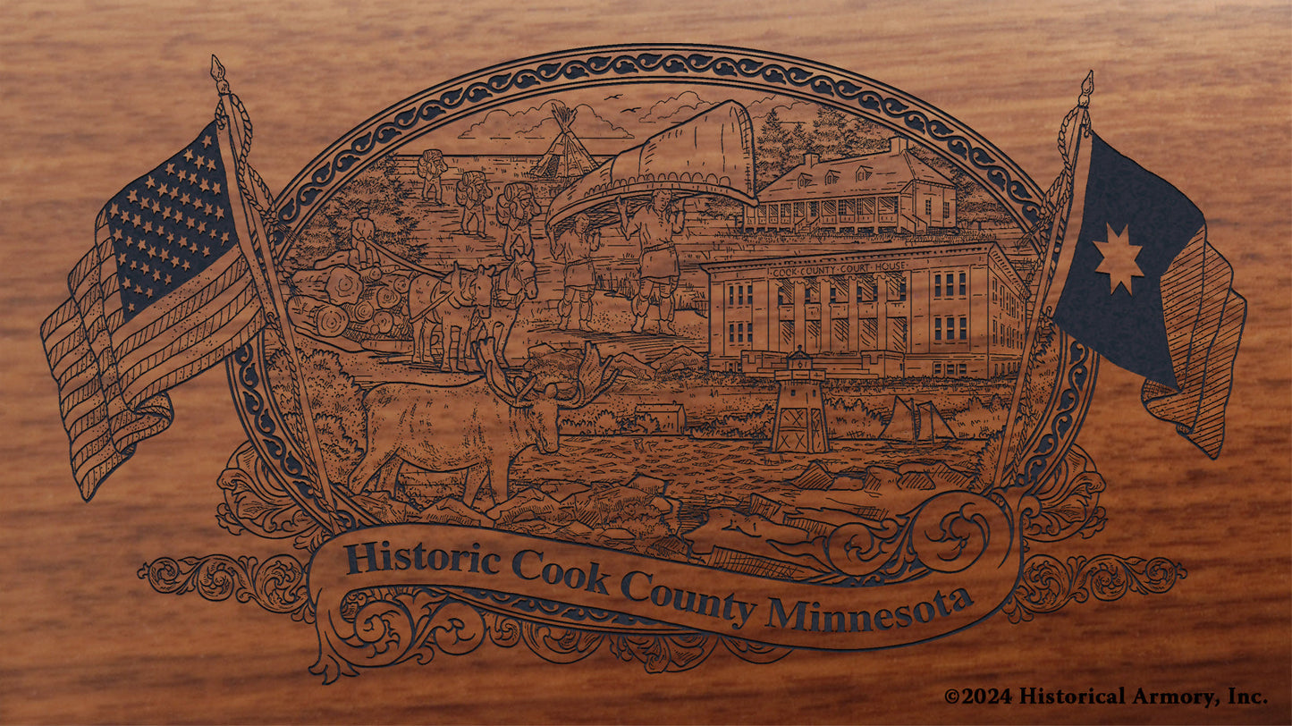Cook County Minnesota Engraved Rifle Buttstock