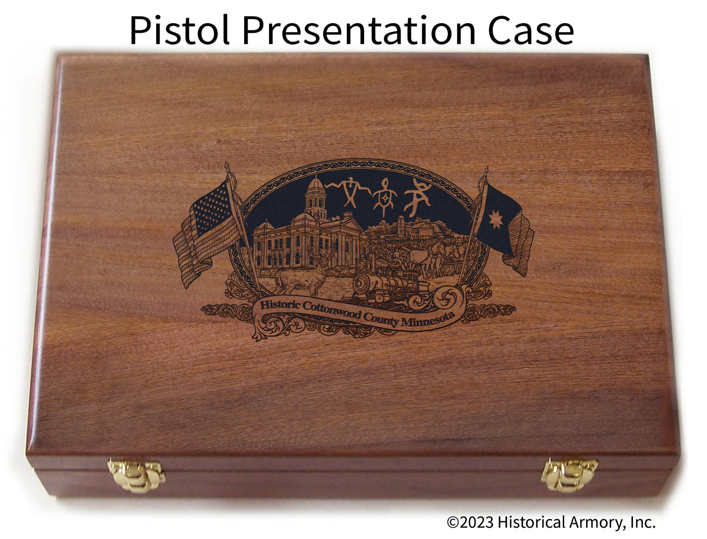 Cottonwood County Minnesota Engraved .45 Auto Ruger 1911 Presentation Case