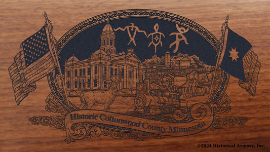 Cottonwood County Minnesota Engraved Rifle Buttstock