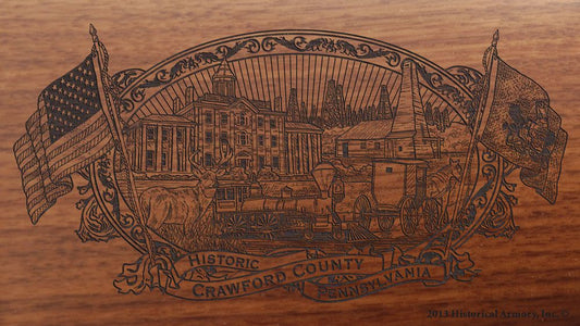 crawford county pennsylvania engraved rifle buttstock