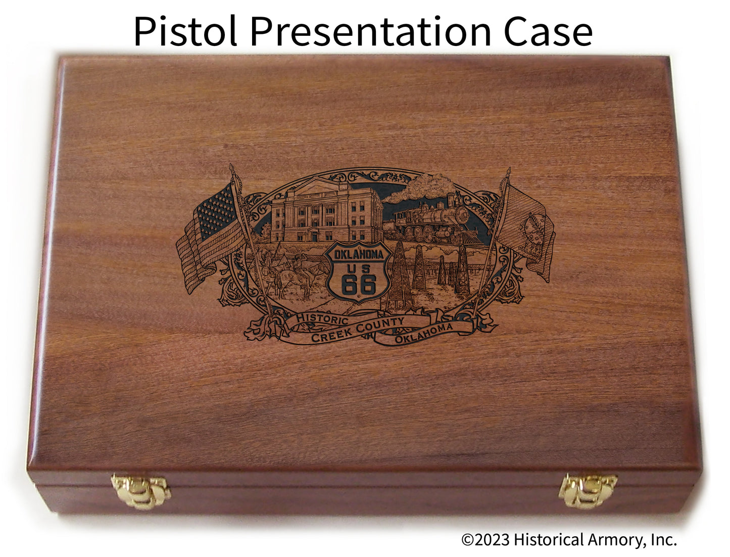Creek County Oklahoma Engraved .45 Auto Ruger 1911 Presentation Case