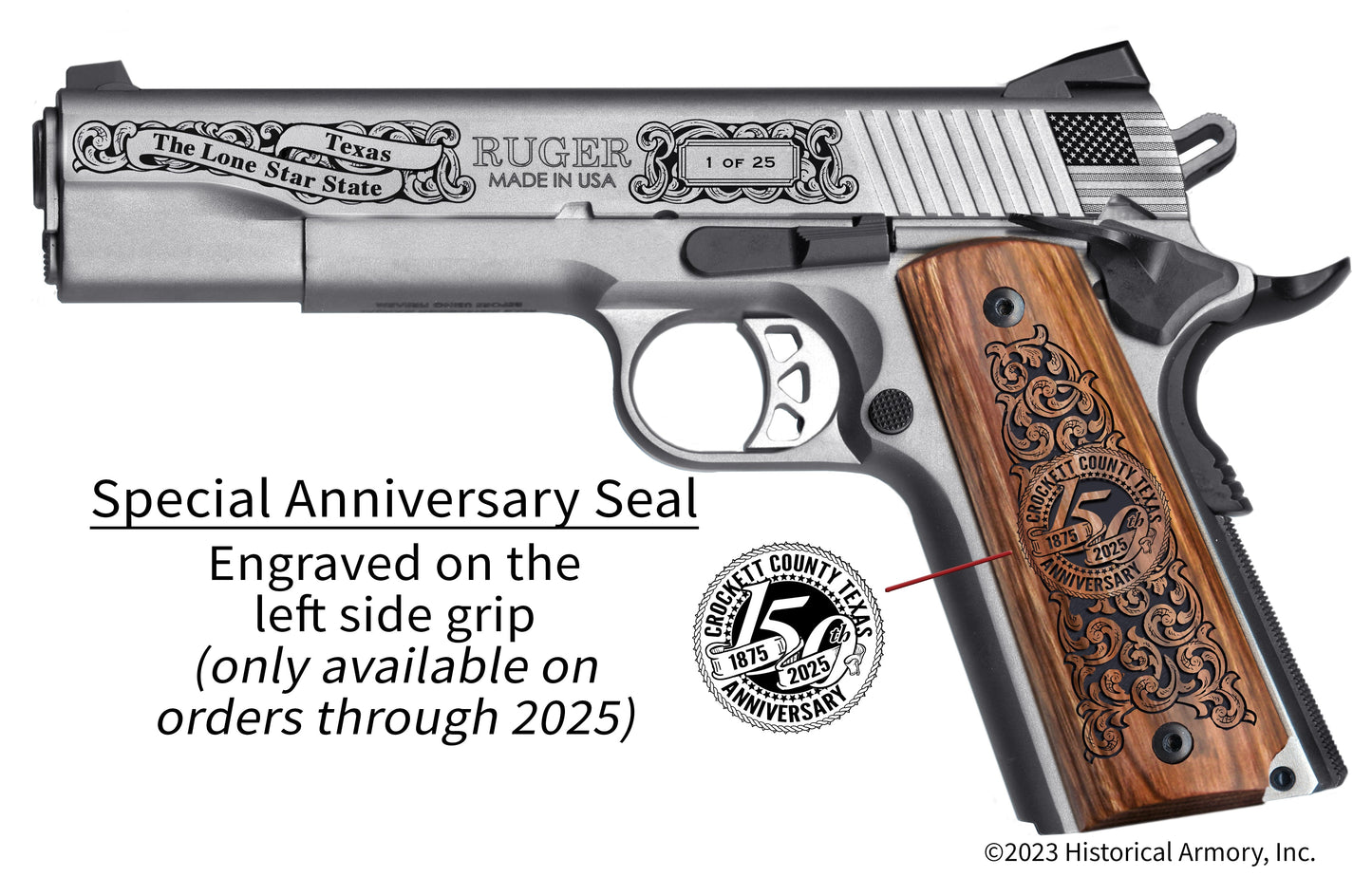 Crockett County Texas Engraved 1911