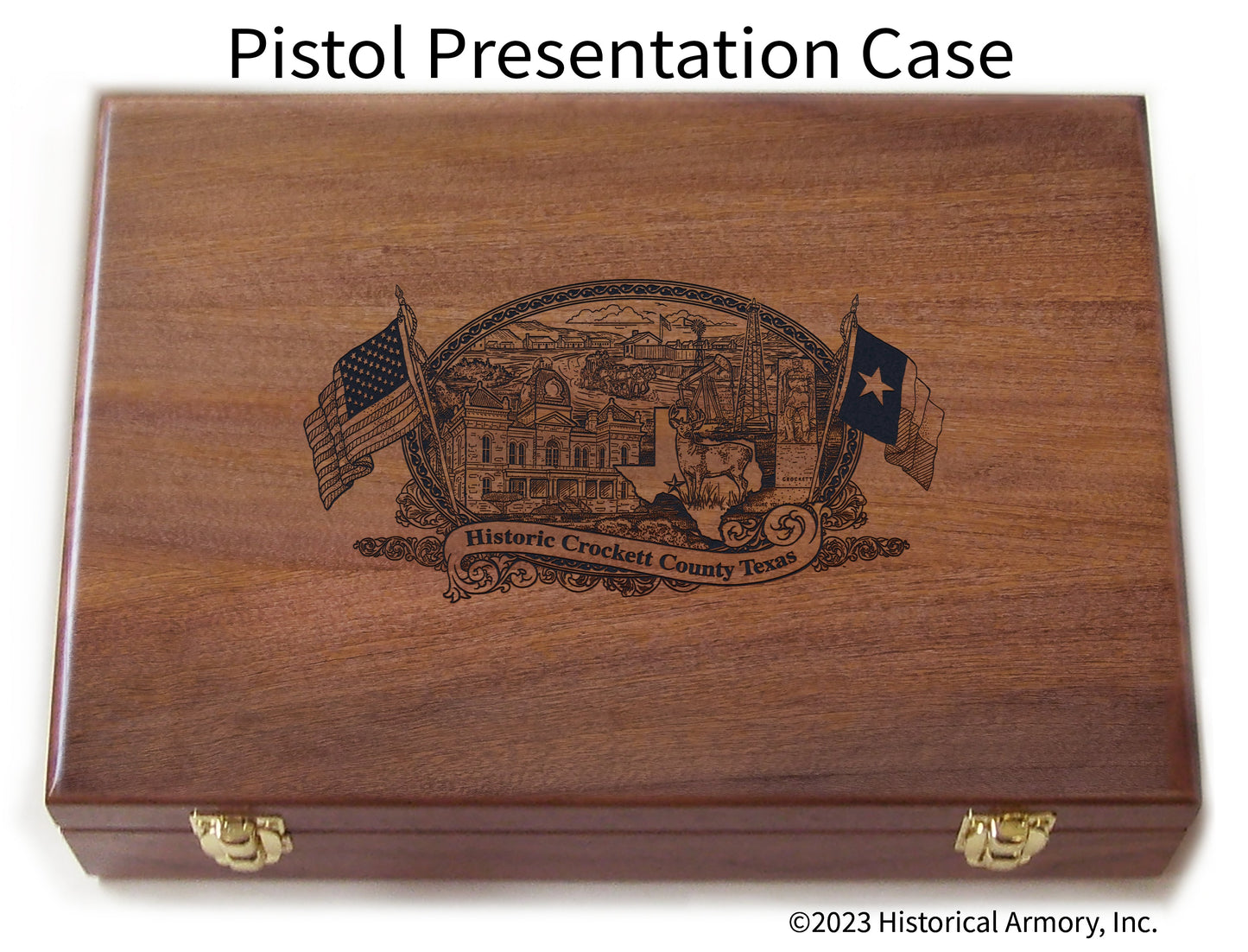 Crockett County Texas Engraved .45 Auto Ruger 1911 Presentation Case