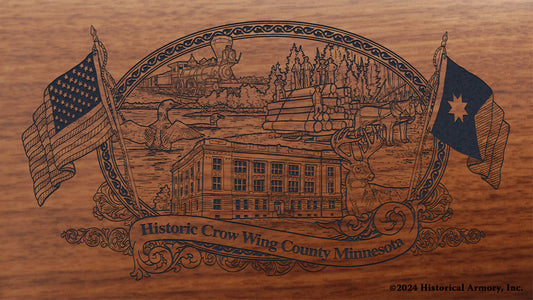Crow Wing County Minnesota Engraved Rifle Buttstock