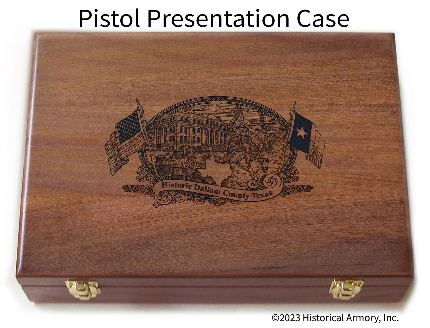 Dallam County Texas Engraved .45 Auto Ruger 1911 Presentation Case