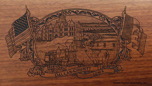 Dallas County Iowa Engraved Rifle Buttstock
