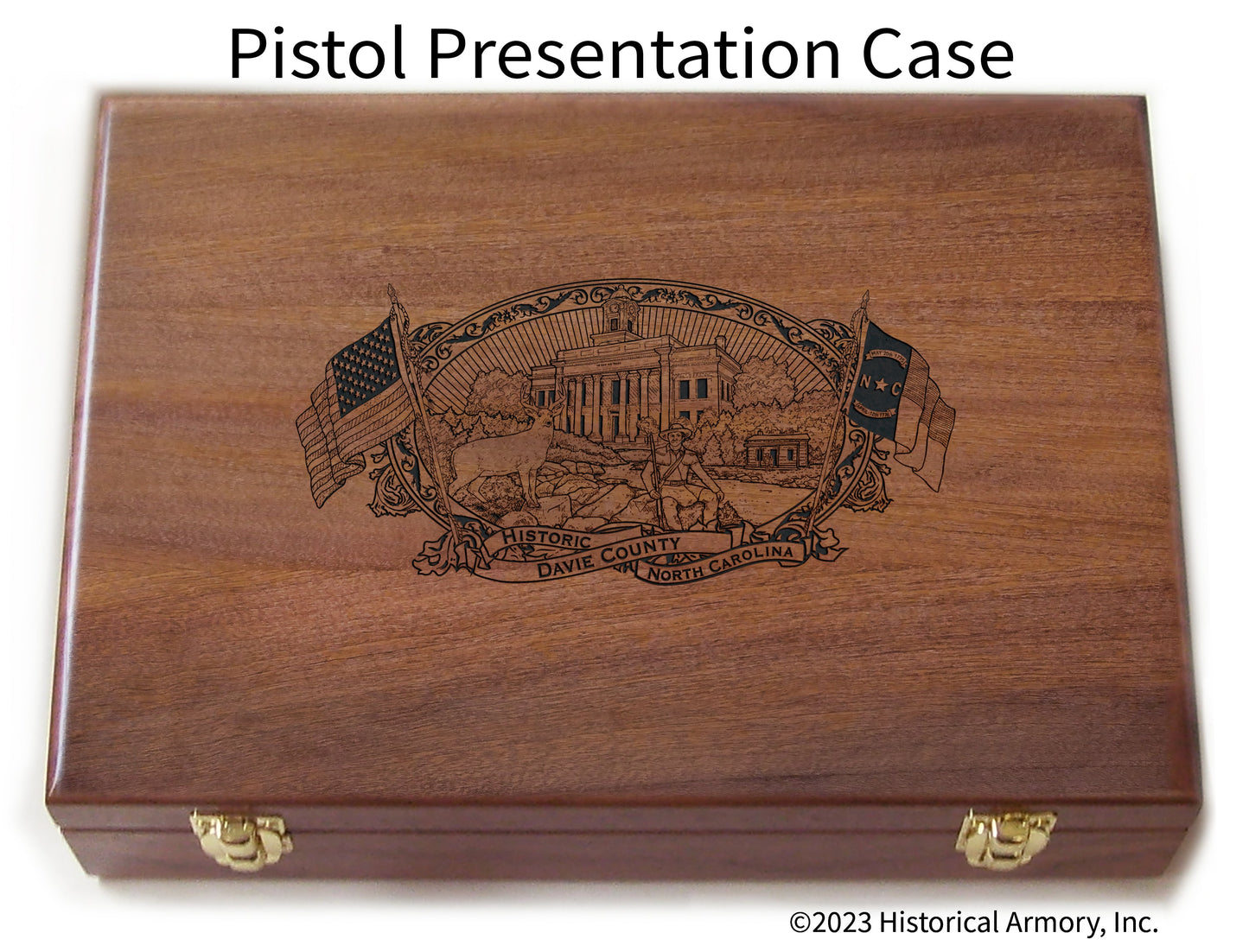 Davie County North Carolina Engraved .45 Auto Ruger 1911 Presentation Case