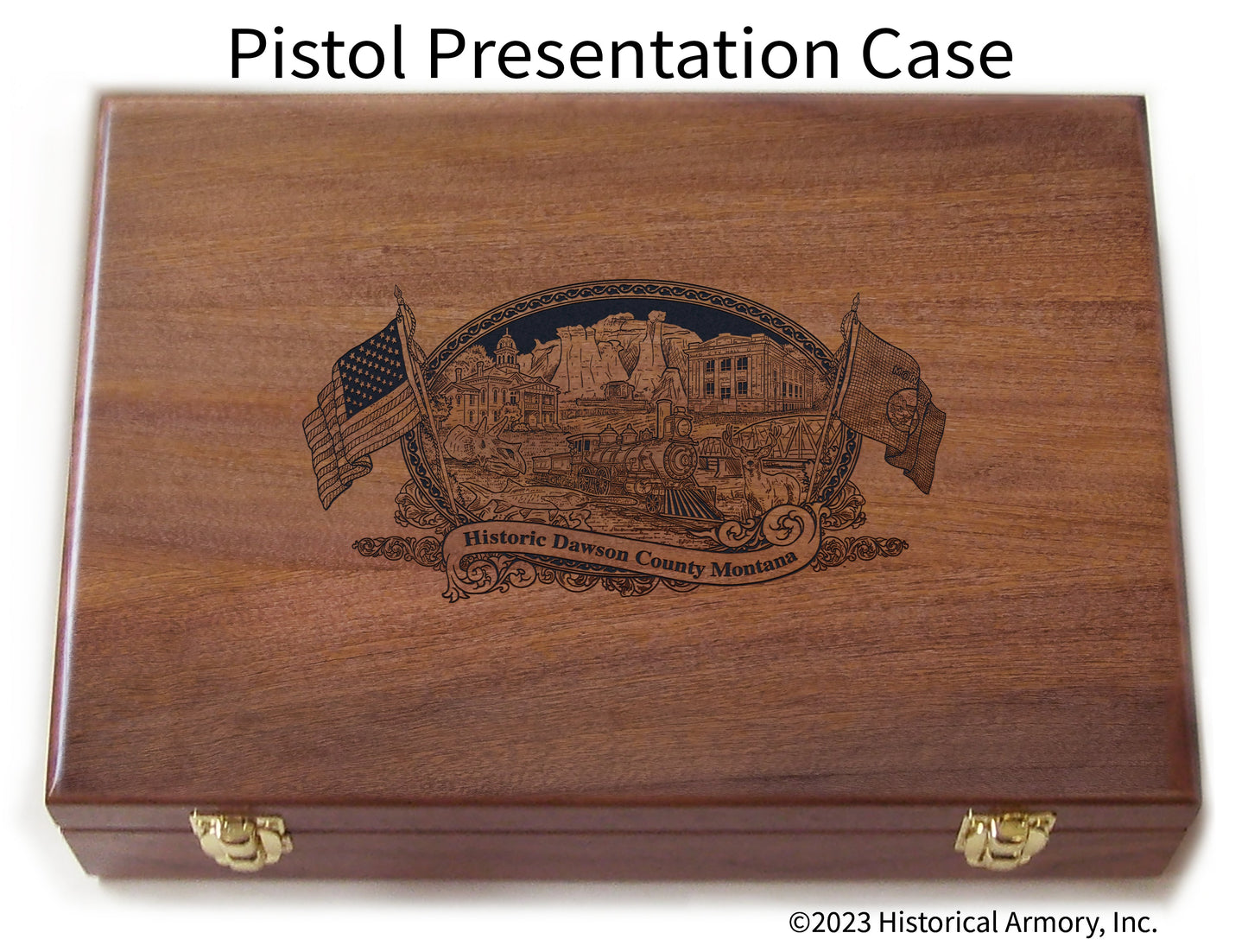Dawson County Montana Engraved .45 Auto Ruger 1911 Presentation Case