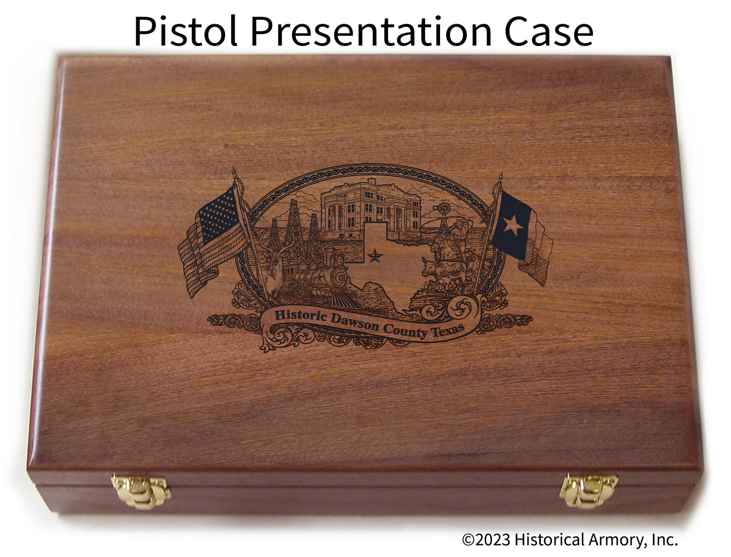 Dawson County Texas Engraved .45 Auto Ruger 1911 Presentation Case