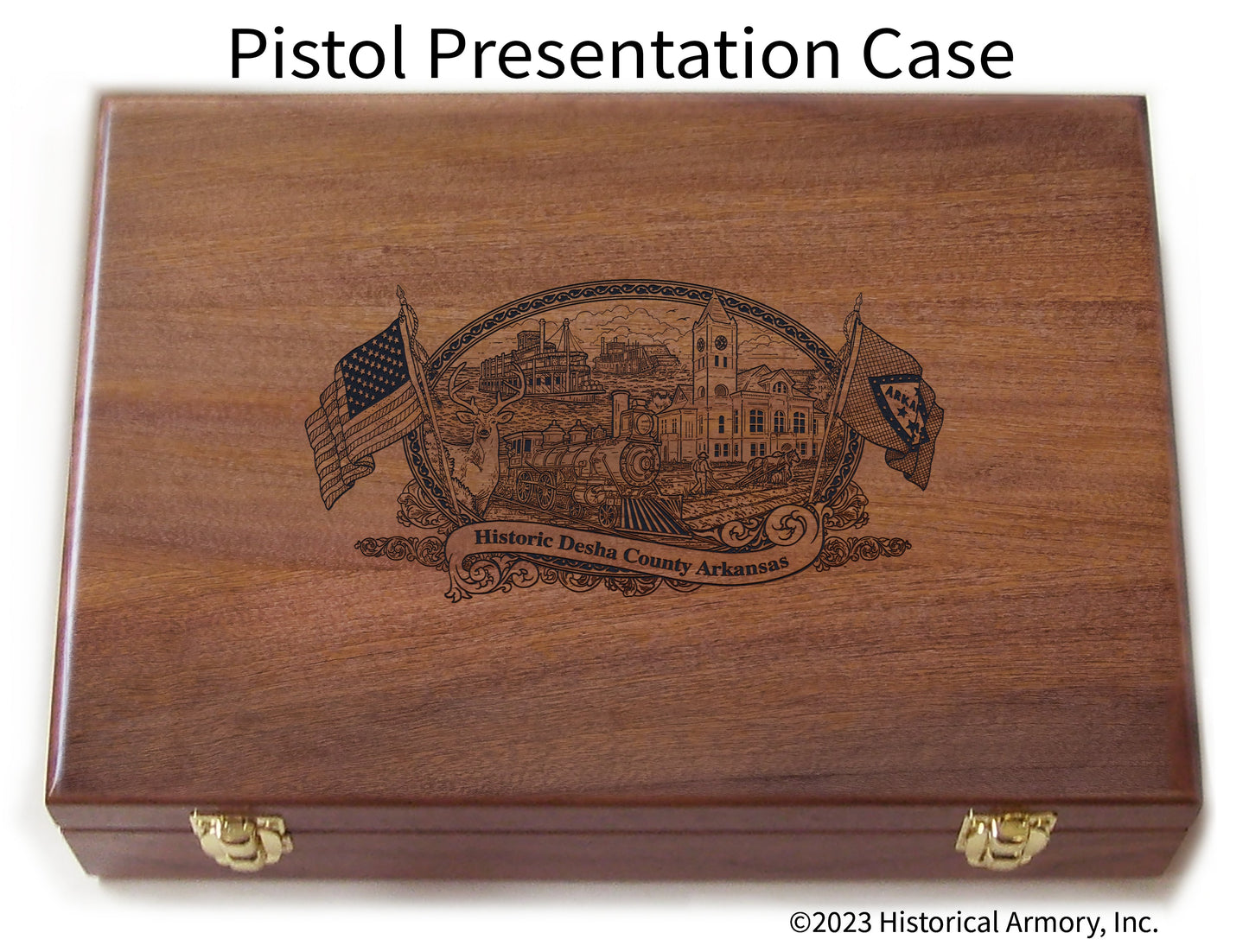 Desha County Arkansas Engraved .45 Auto Ruger 1911 Presentation Case