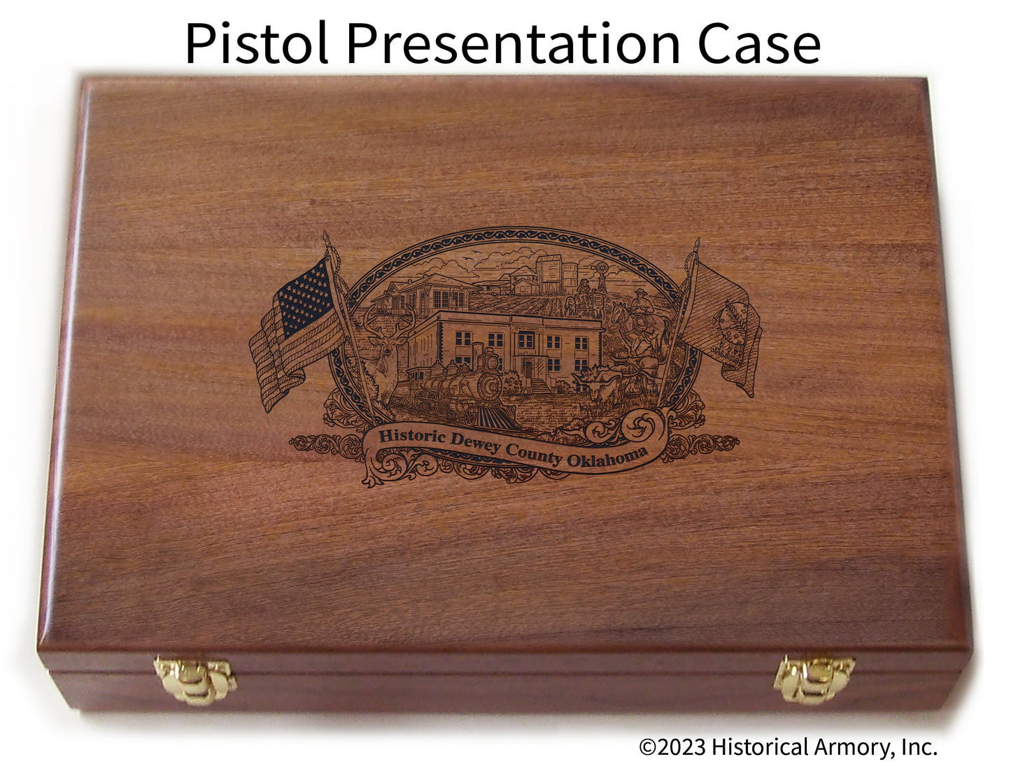 Dewey County Oklahoma Engraved .45 Auto Ruger 1911 Presentation Case