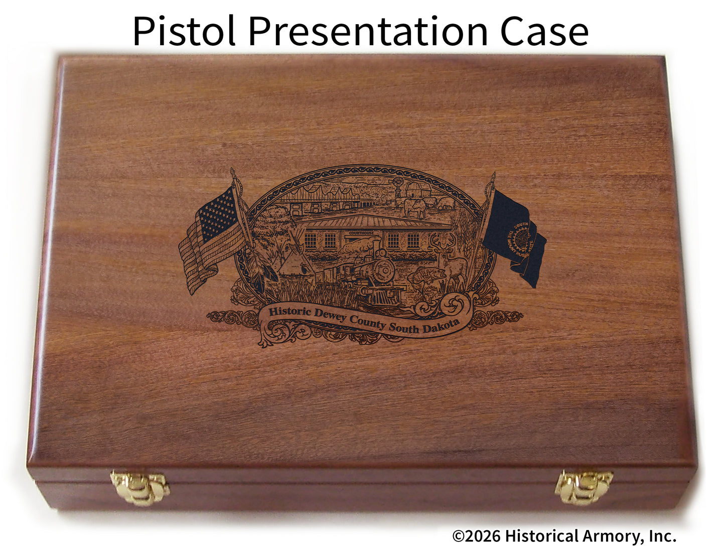 Dewey County South Dakota Engraved .45 Auto Ruger 1911 Presentation Case
