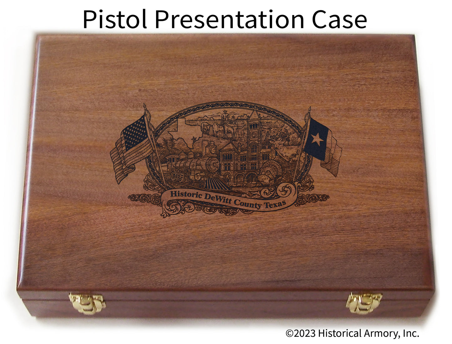 DeWitt County Texas Engraved .45 Auto Ruger 1911 Presentation Case