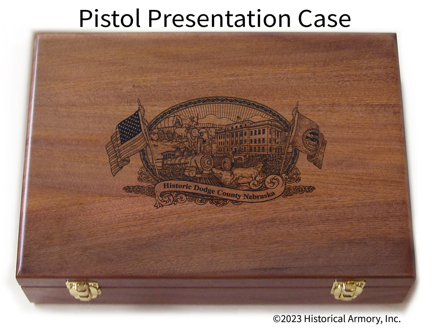 Dodge County Nebraska Engraved .45 Auto Ruger 1911 Presentation Case