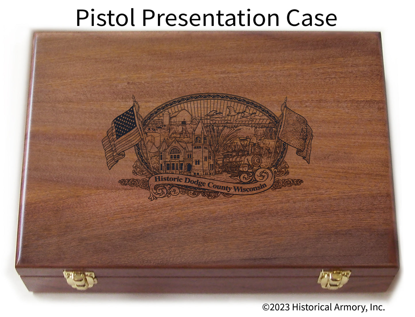 Dodge County Wisconsin Engraved .45 Auto Ruger 1911 Presentation Case