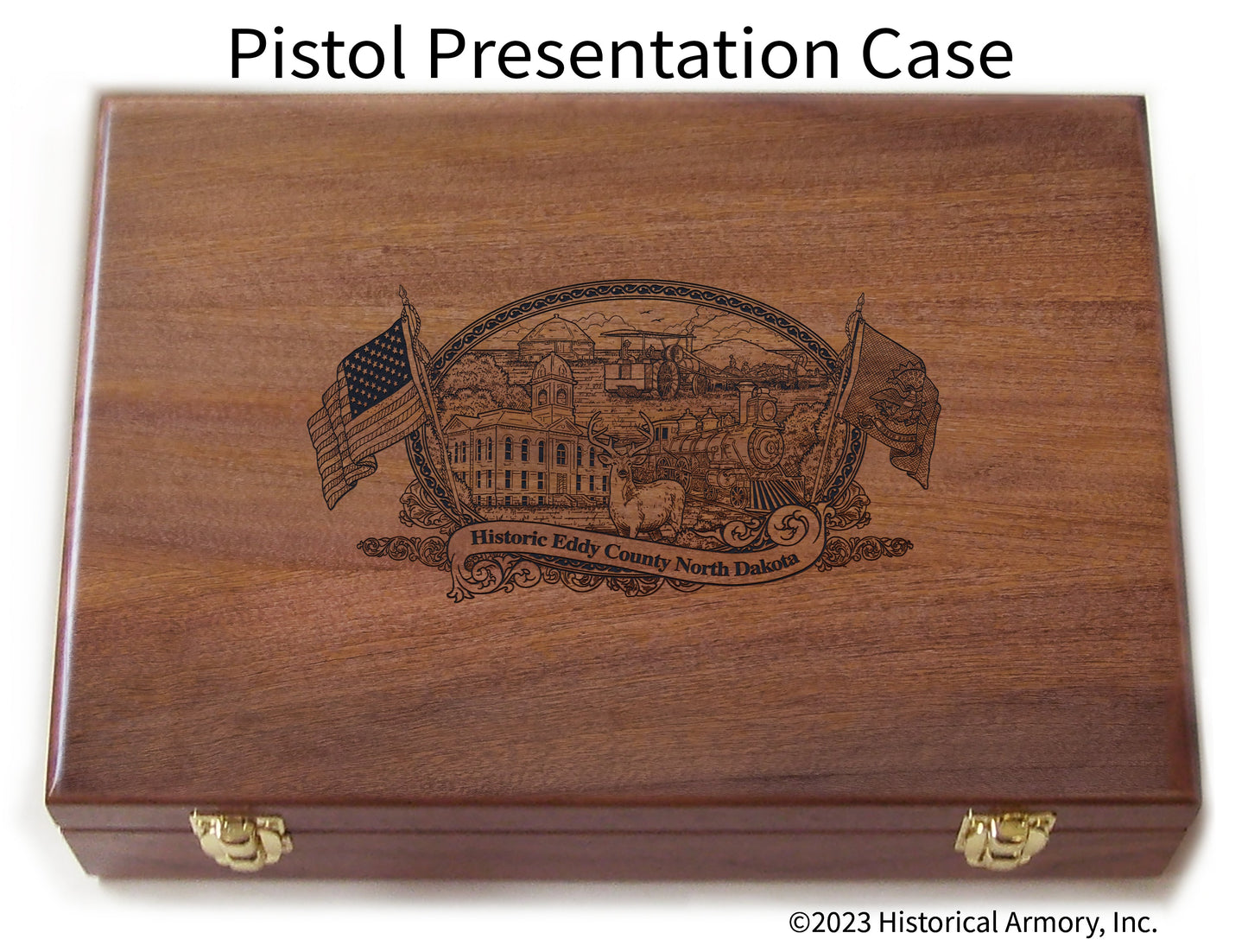 Eddy County North Dakota Engraved .45 Auto Ruger 1911 Presentation Case