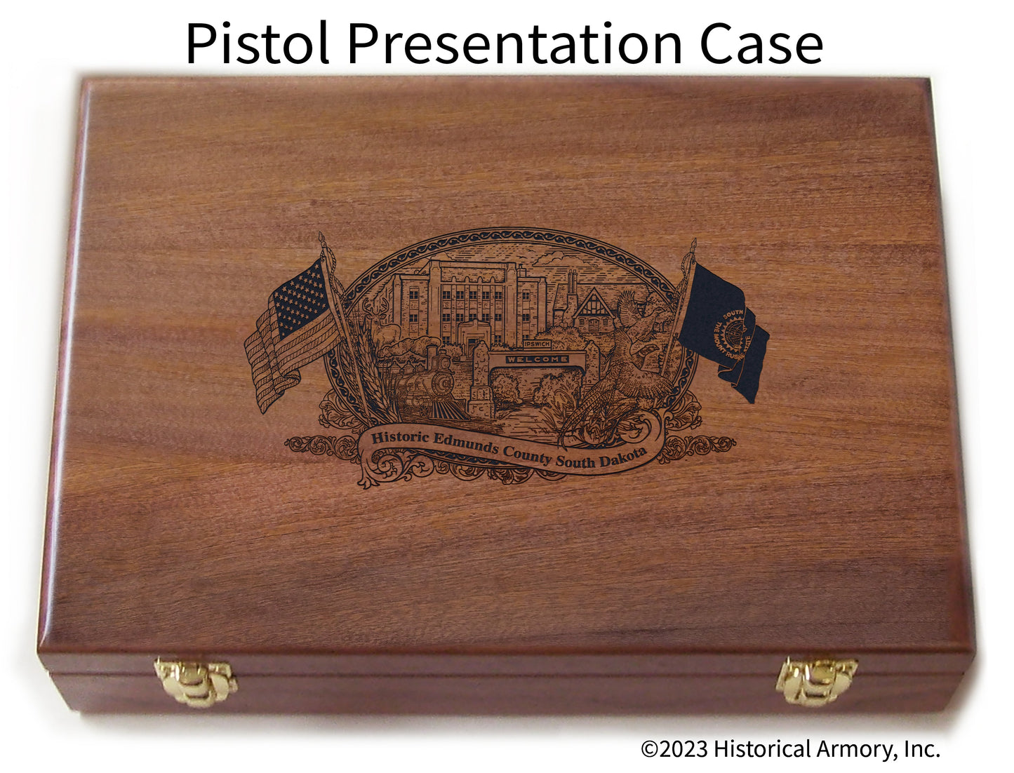 Edmunds County South Dakota Engraved .45 Auto Ruger 1911 Presentation Case