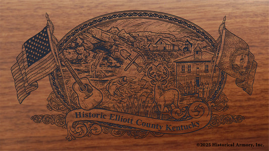 Elliott County Kentucky Engraved Rifle Buttstock