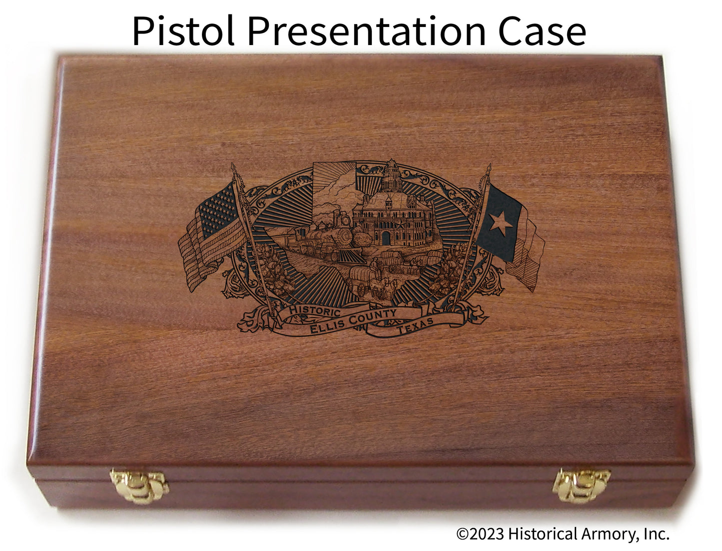 Ellis County Texas Engraved .45 Auto Ruger 1911 Presentation Case