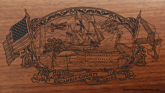 Escambia County Florida Engraved Rifle Buttstock