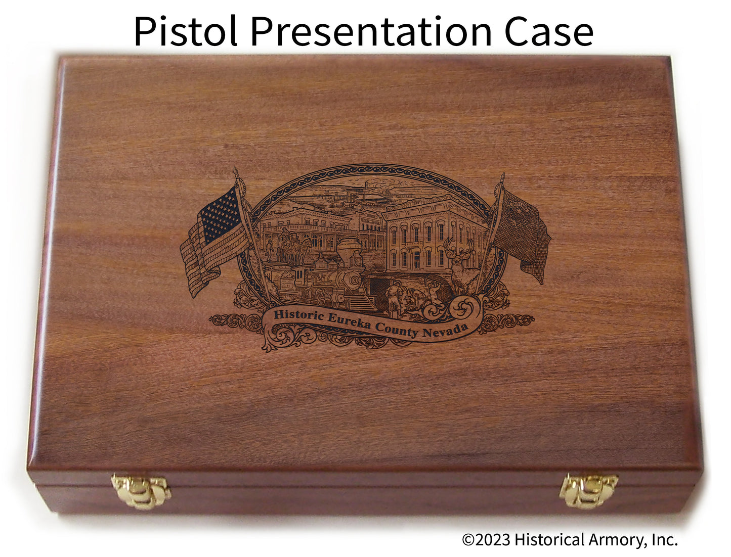 Eureka County Nevada Engraved .45 Auto Ruger 1911 Presentation Case