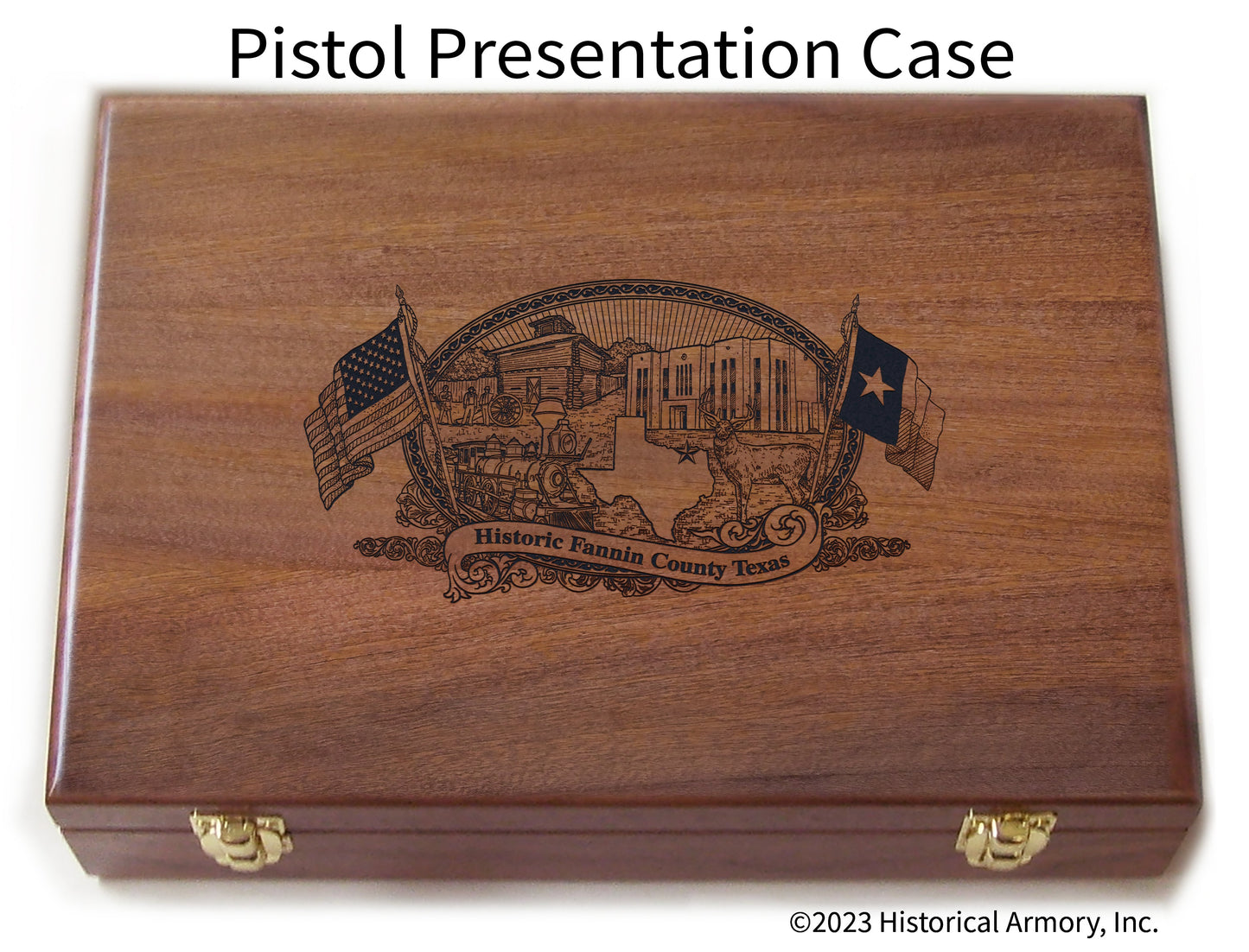 Fannin County Texas Engraved .45 Auto Ruger 1911 Presentation Case