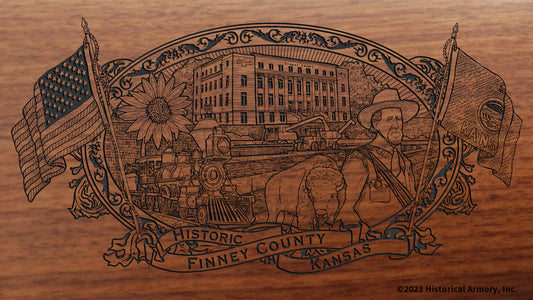 Finney County Kansas Engraved Rifle Buttstock