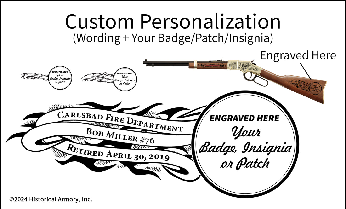 Thin Red Line Firefighter Personalized Engraved Rifle