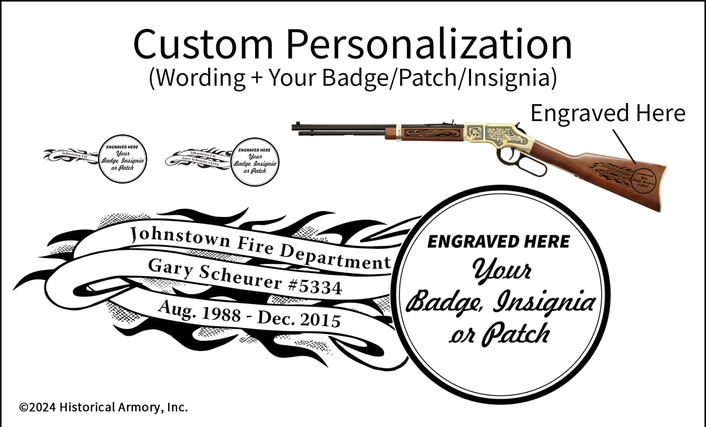 Volunteer Firefighter Engraved Rifle