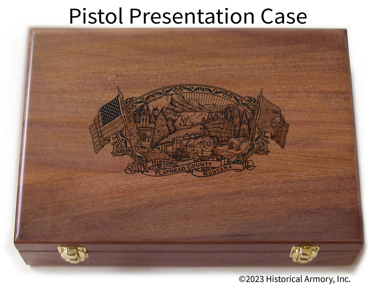 Flathead County Montana Engraved .45 Auto Ruger 1911 Presentation Case