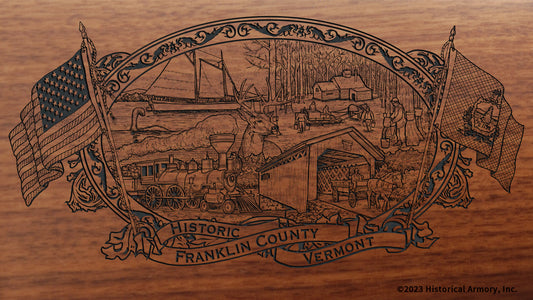Franklin County Vermont Engraved Rifle Buttstock