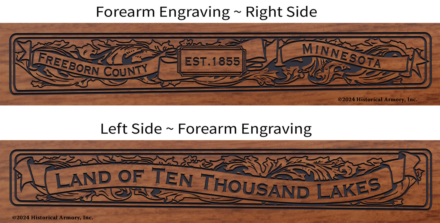Freeborn County Minnesota Engraved Rifle Forearm