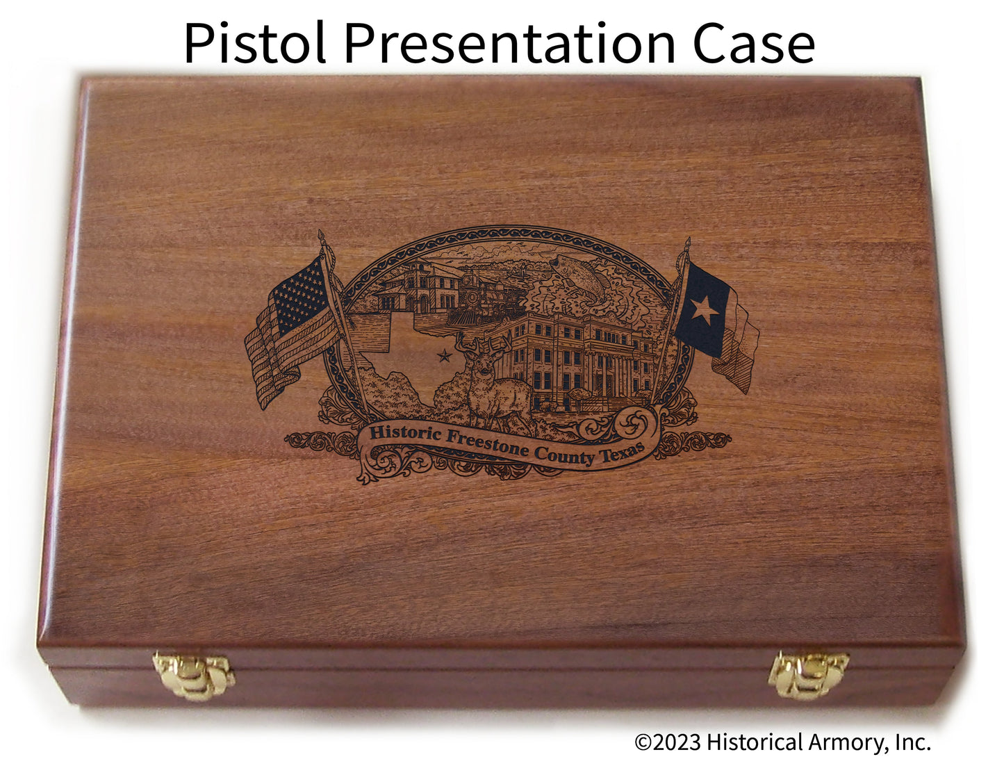 Freestone County Texas Engraved .45 Auto Ruger 1911 Presentation Case