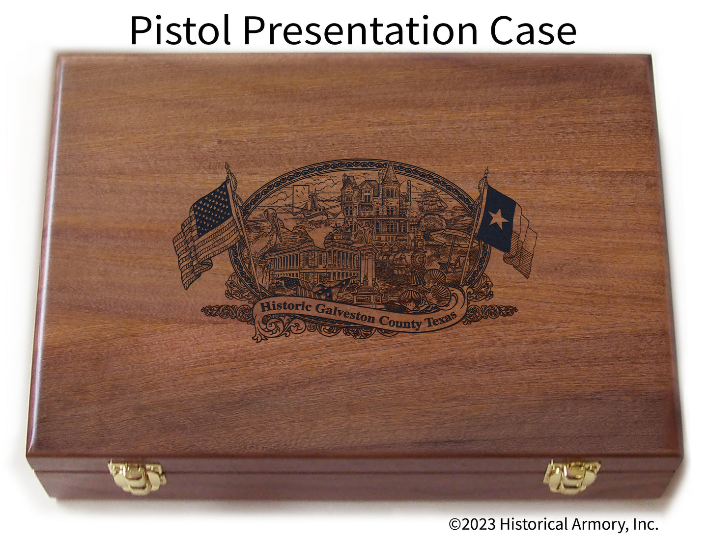 Galveston County Texas Engraved .45 Auto Ruger 1911 Presentation Case