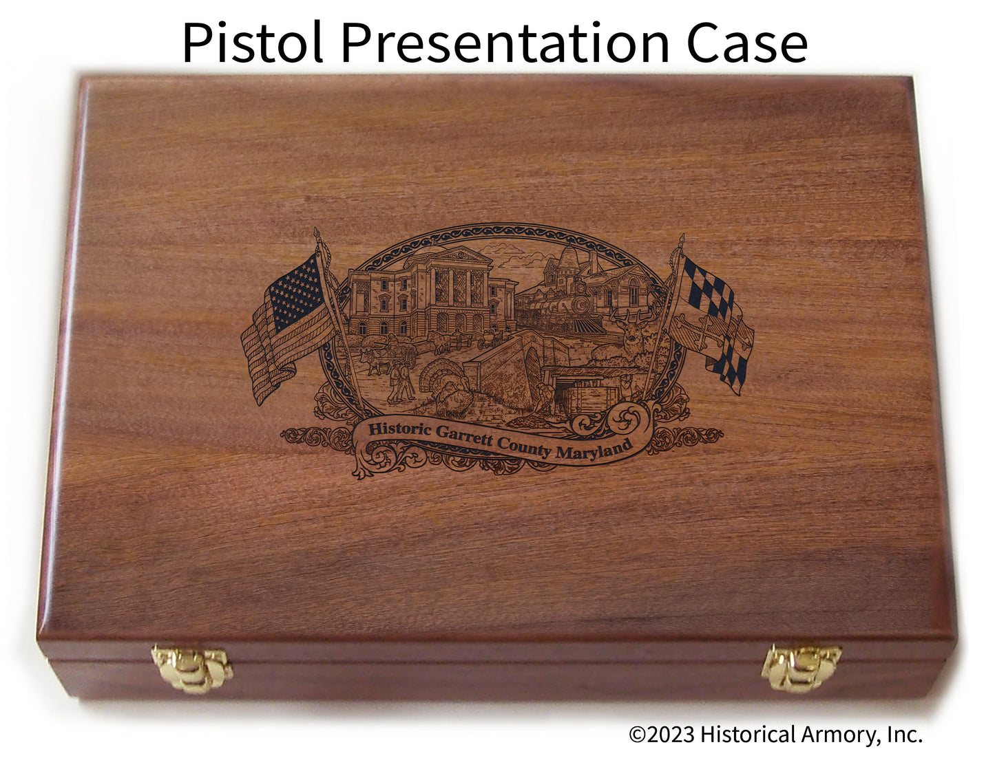 Garrett County Maryland Engraved .45 Auto Ruger 1911 Presentation Case