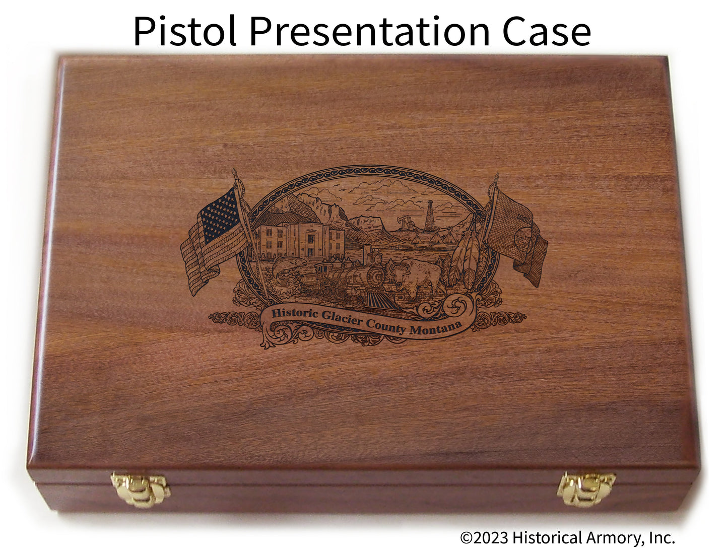 Glacier County Montana Engraved .45 Auto Ruger 1911 Presentation Case