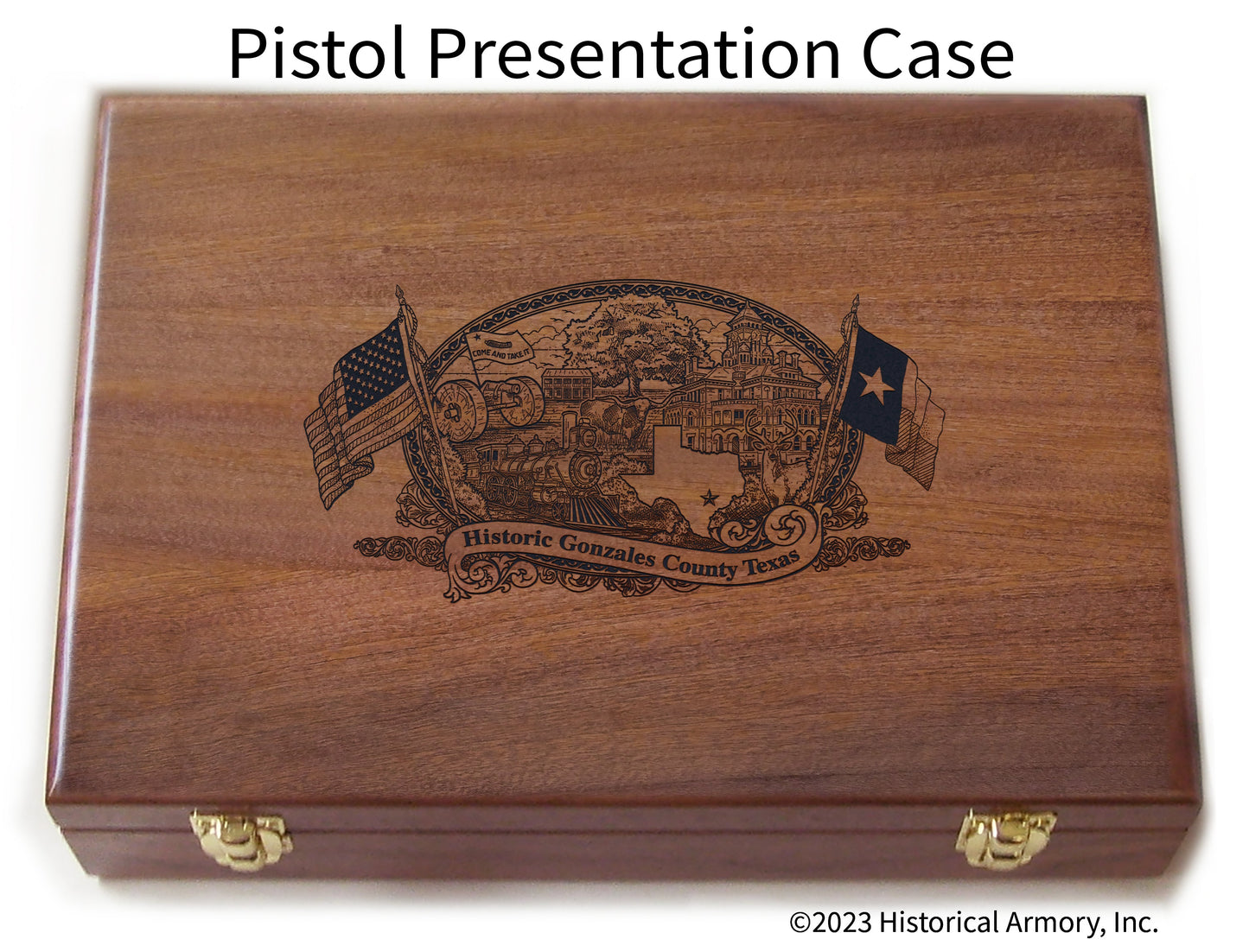 Gonzales County Texas Engraved .45 Auto Ruger 1911 Presentation Case