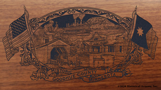 Goodhue County Minnesota Engraved Rifle Buttstock