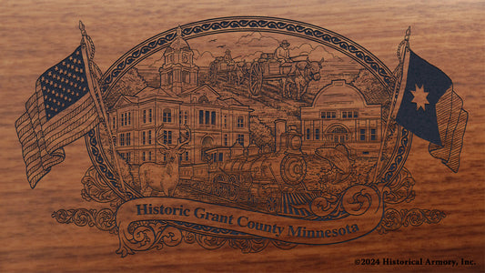 Grant County Minnesota Engraved Rifle Buttstock