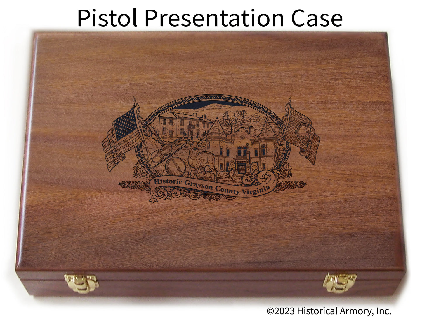 Grayson County Virginia Engraved .45 Auto Ruger 1911 Presentation Case