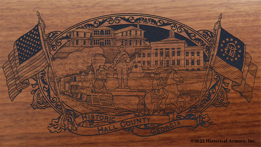 Hall County Georgia Engraved Rifle Buttstock