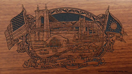 Hamilton County Ohio Engraved Rifle Buttstock