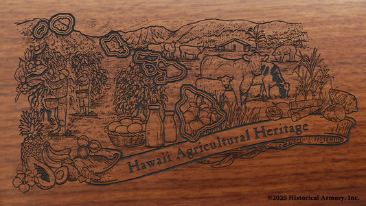 Hawaii Agricultural Heritage Engraved Rifle Buttstock
