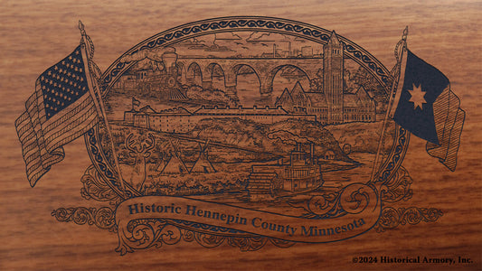 Hennepin County Minnesota Engraved Rifle Buttstock