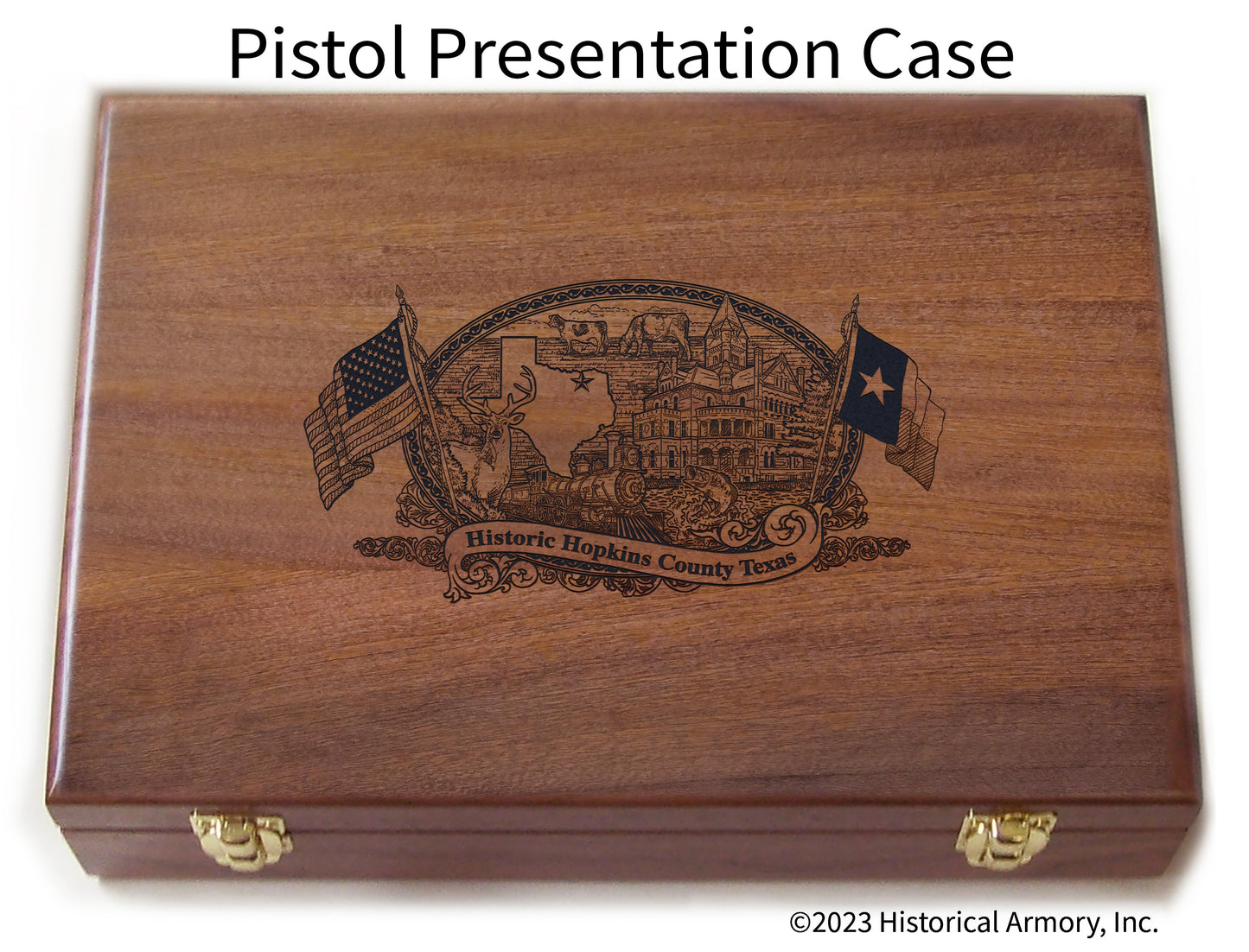 Hopkins County Texas Engraved .45 Auto Ruger 1911 Presentation Case