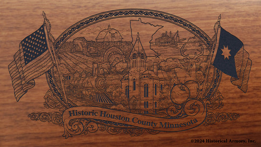 Houston County Minnesota Engraved Rifle Buttstock