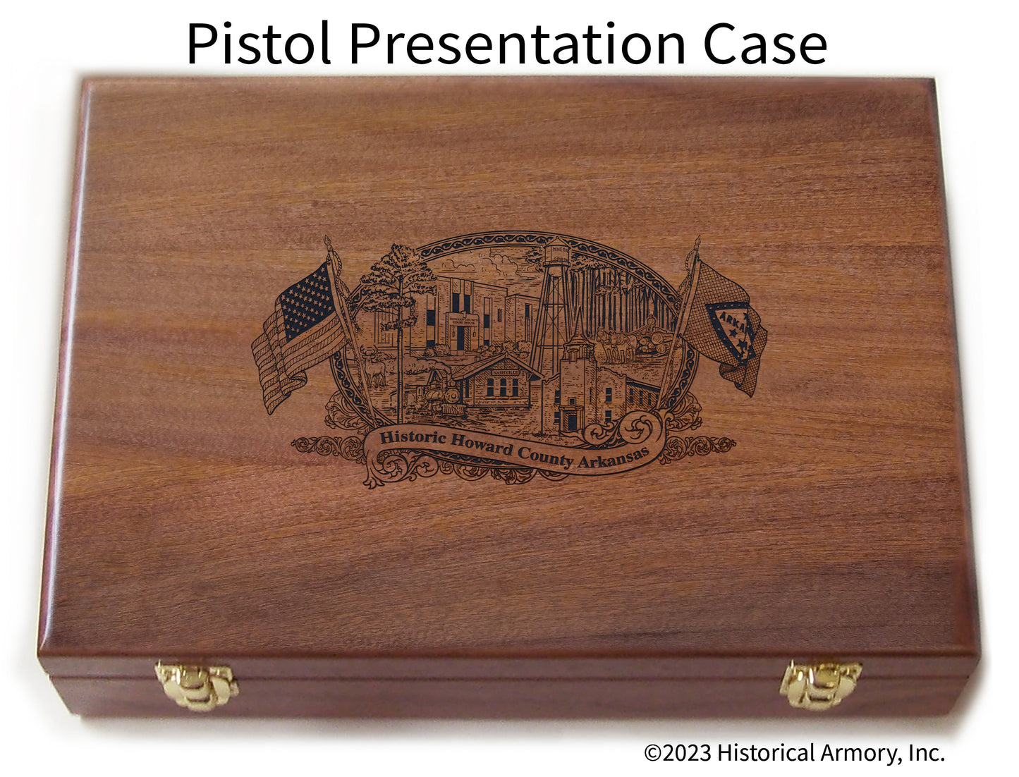 Howard County Arkansas Engraved .45 Auto Ruger 1911 Presentation Case