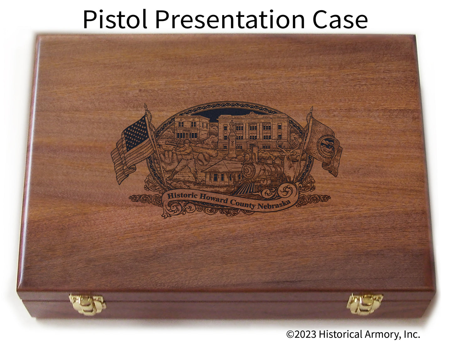 Howard County Nebraska Engraved .45 Auto Ruger 1911 Presentation Case