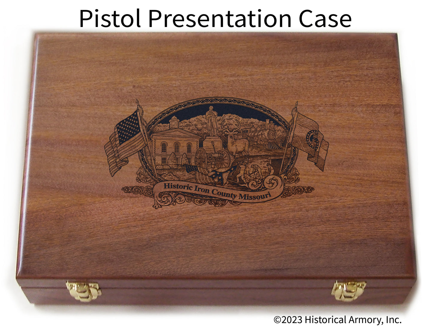 Iron County Missouri Engraved .45 Auto Ruger 1911 Presentation Case
